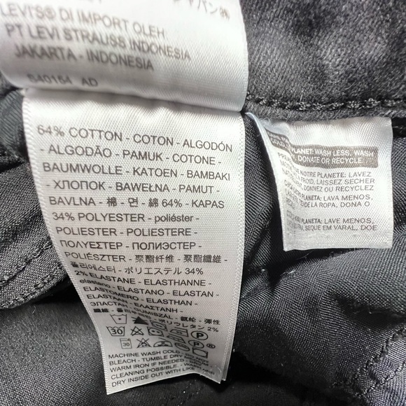 LEVI’S 720 High Rise Super Skinny Jeans Black Squared 27 - Picture 10 of 11